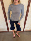Suzy blouse with stripes - Grey