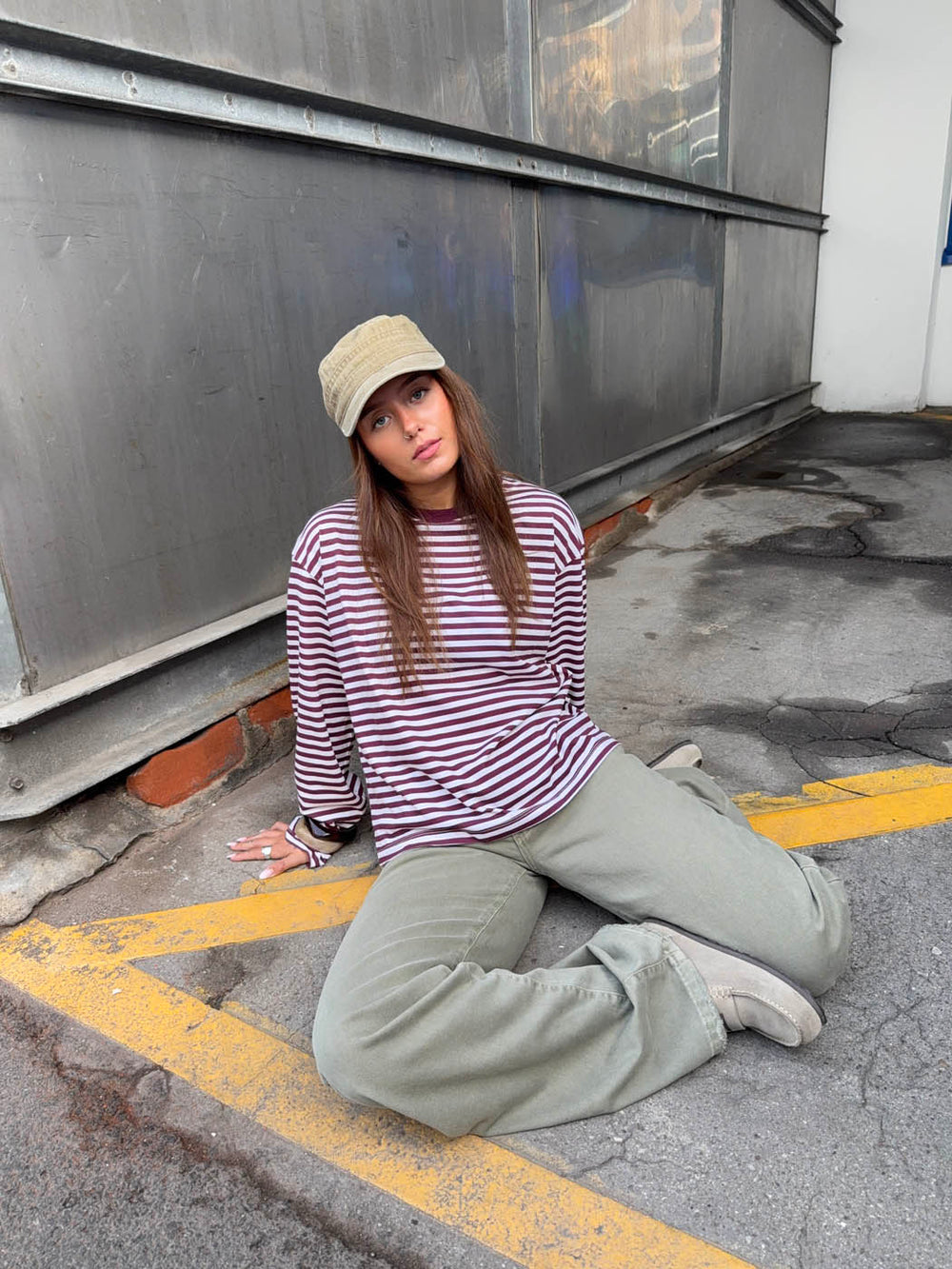 Lura blouse with stripes - Red/white