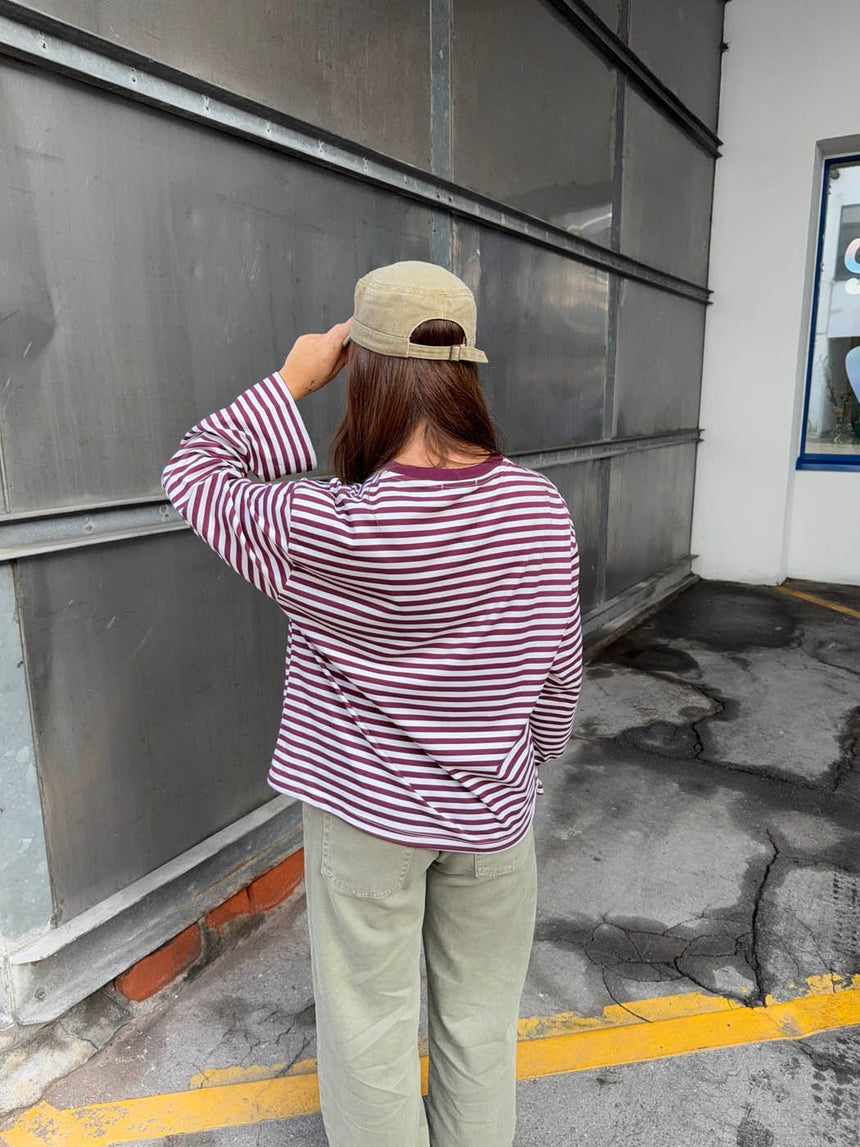 Lura blouse with stripes - Red/white