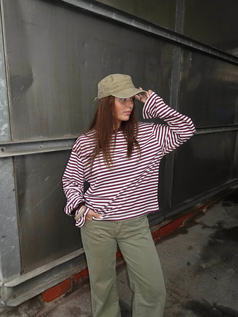 Lura blouse with stripes - Red/white