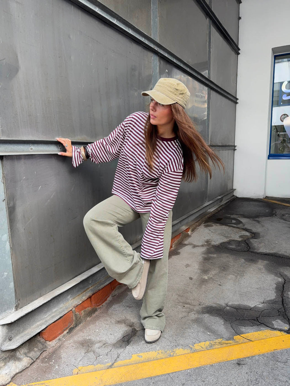 Lura blouse with stripes - Red/white