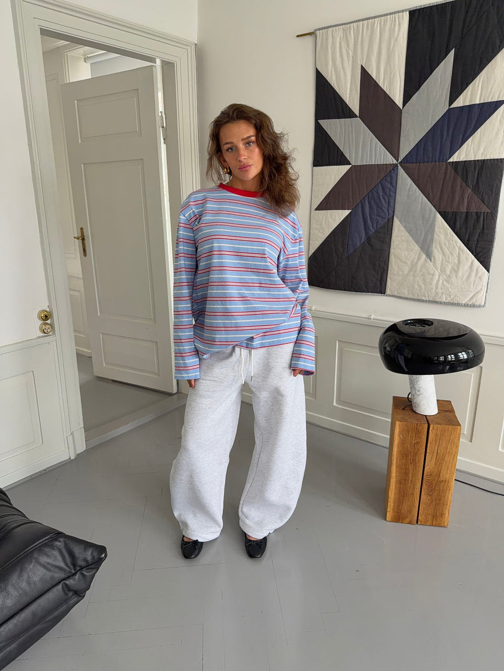 Vera blouse with stripes  - Red/white/blue