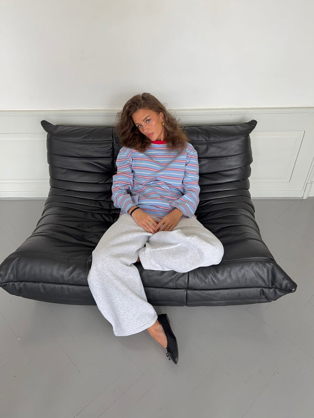 Vera blouse with stripes  - Red/white/blue