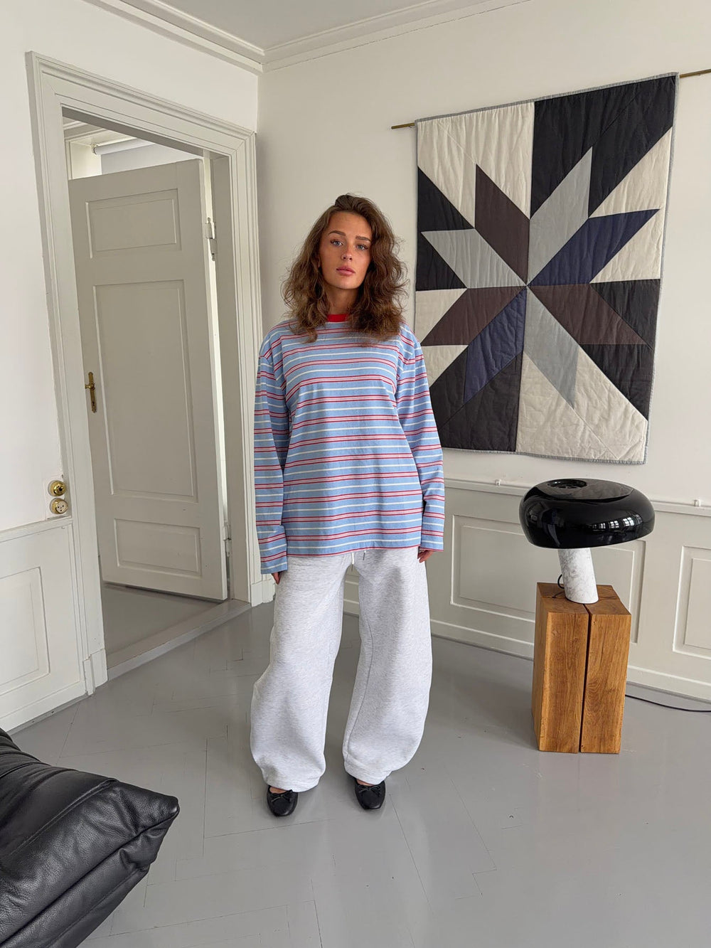 Vera blouse with stripes  - Red/white/blue