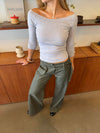 Sisivilia blouse with three quarter length sleeves  – Grey