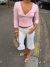 Penny 3/4 Sleeve Blouse – Pink