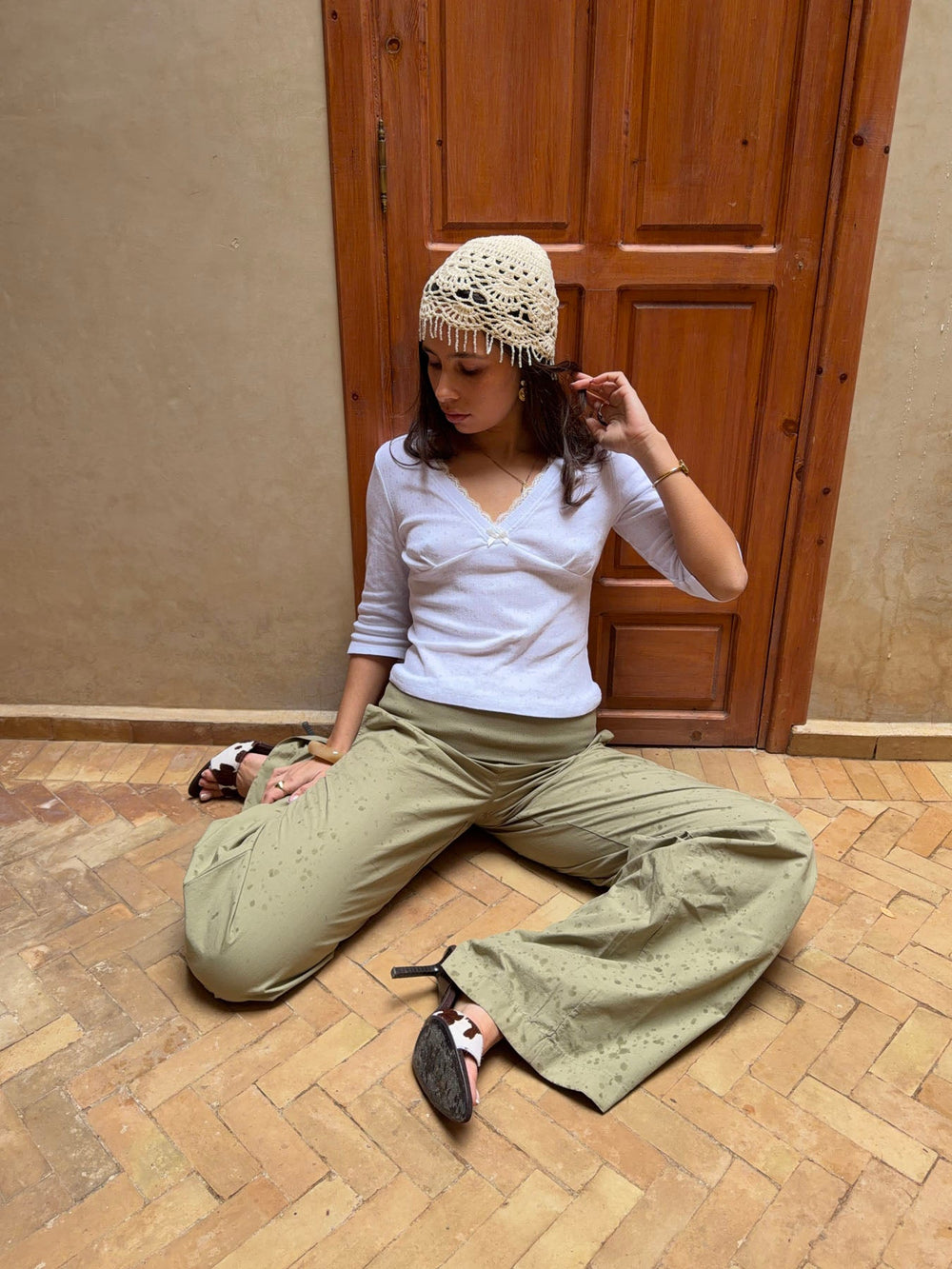 Shayla Blouse with three quarter sleeves – White