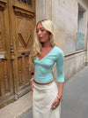 Penny 3/4 Sleeve Blouse – Turquoise