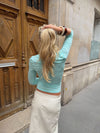 Penny 3/4 Sleeve Blouse – Turquoise