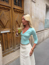 Penny 3/4 Sleeve Blouse – Turquoise