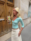 Penny 3/4 Sleeve Blouse – Turquoise