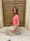 Tessy blouse with 3/4 sleeves - Coral