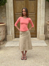 Tessy blouse with 3/4 sleeves - Coral