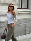Sisivilia blouse with three quarter length sleeves  – Grey