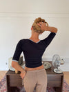 Theana blouse with three-quarter sleeves – Navy