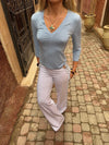 Liv blouse with v-neck - Light blue