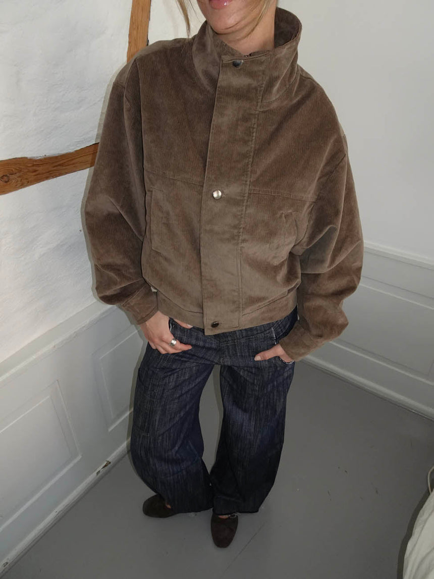 Bruno corduroy bomber jacket – Brown