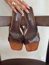 Bridget sandal heels - Dark brown/Cognac