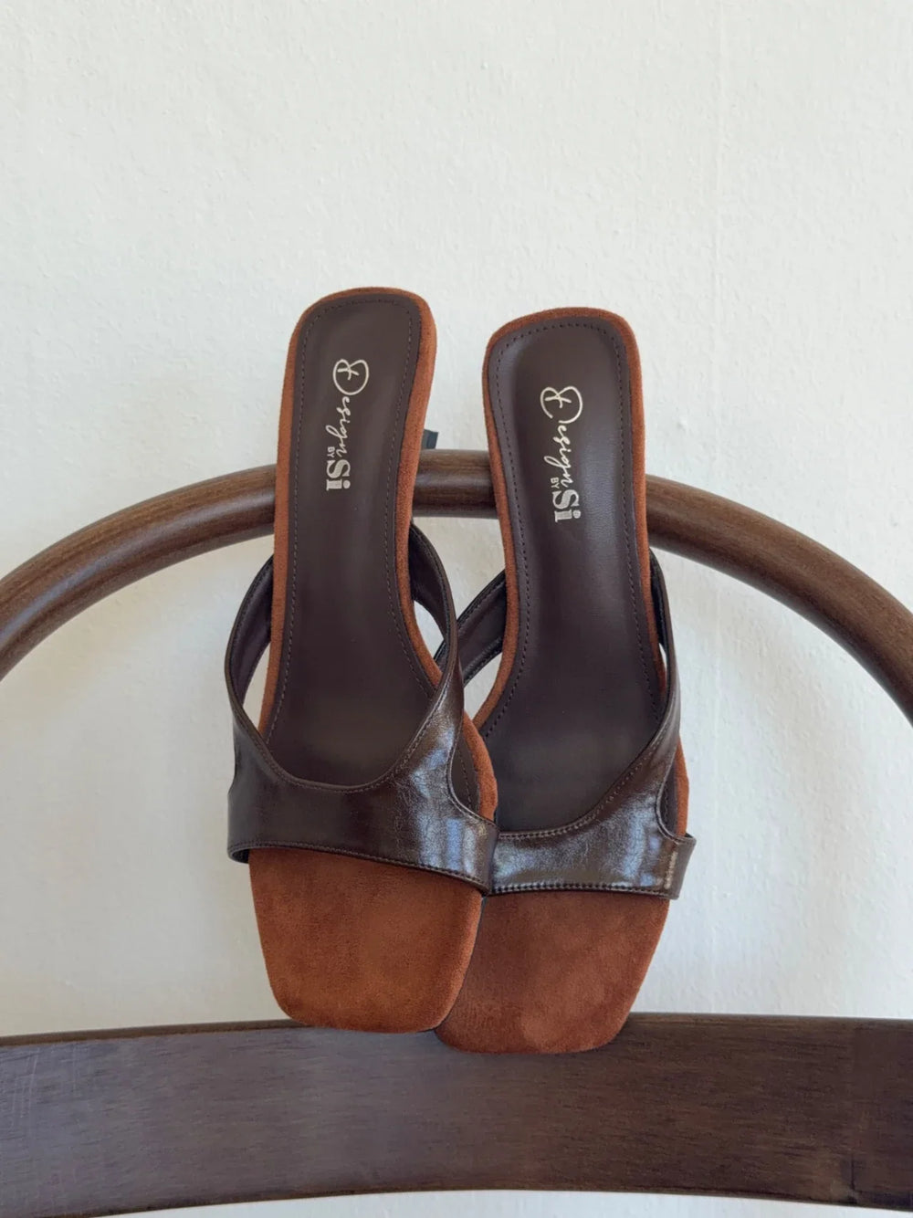 Bridget sandal heels - Dark brown/Cognac