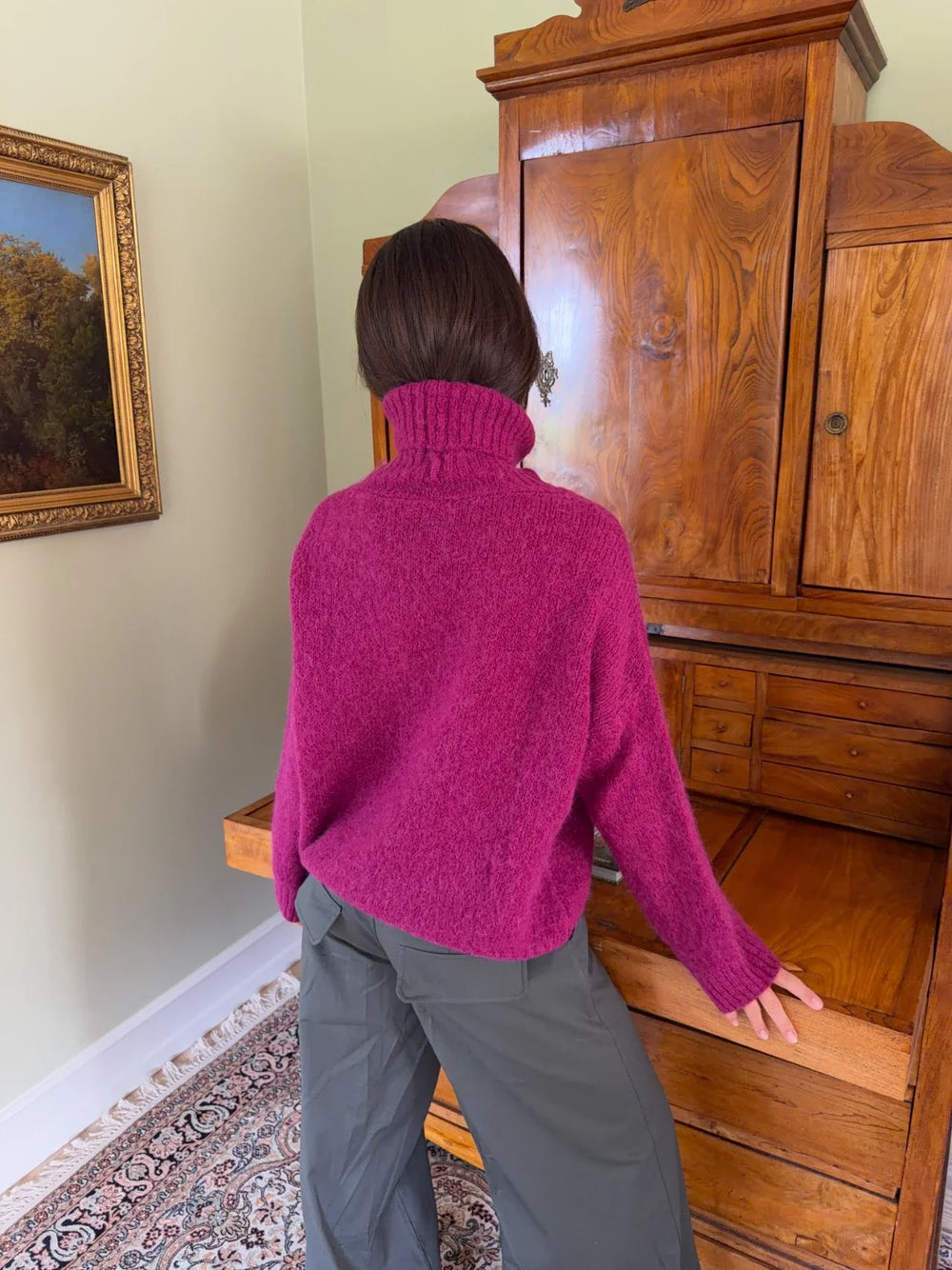 Idun knit sweater with turtleneck - Purple