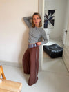 Polly pants med striber - Brown/blue