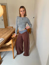 Polly pants med striber - Brown/blue