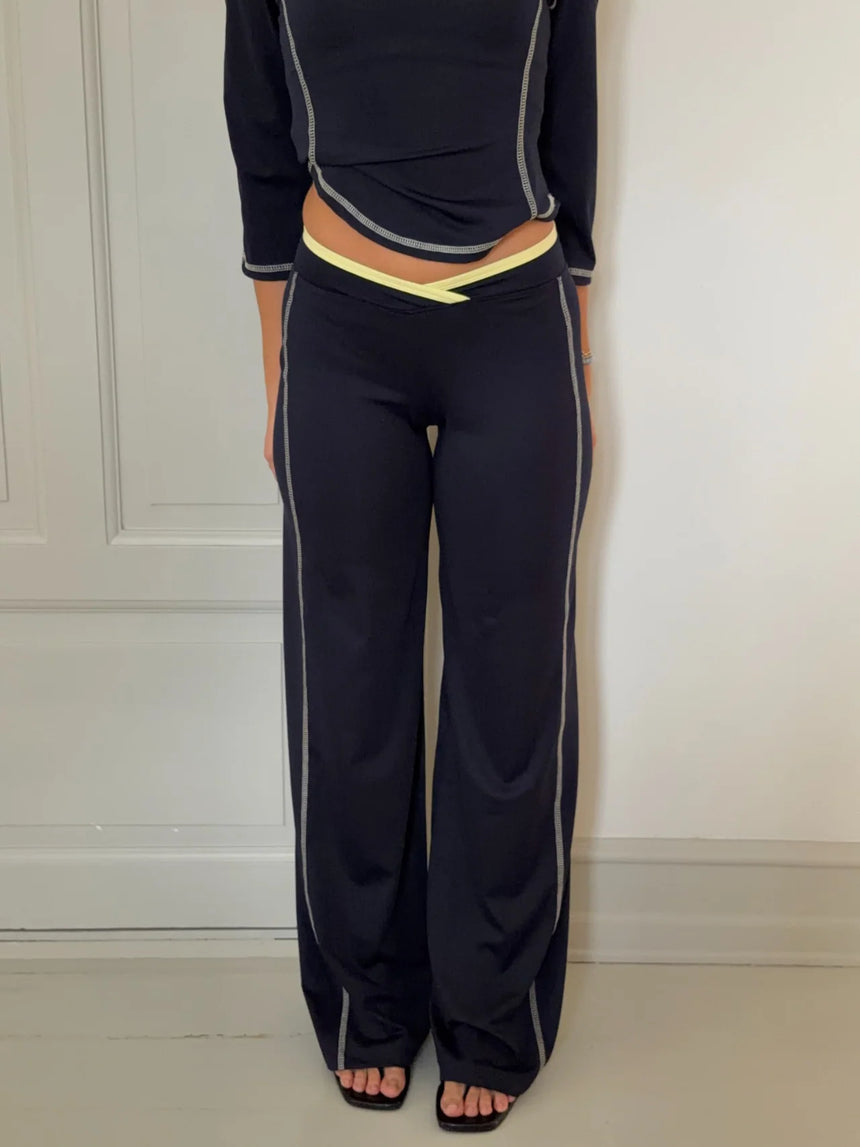 Orlena pants - Navy/yellow
