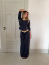 Orlena pants - Navy/yellow