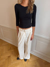 Birna trousers in linen blend - Cream