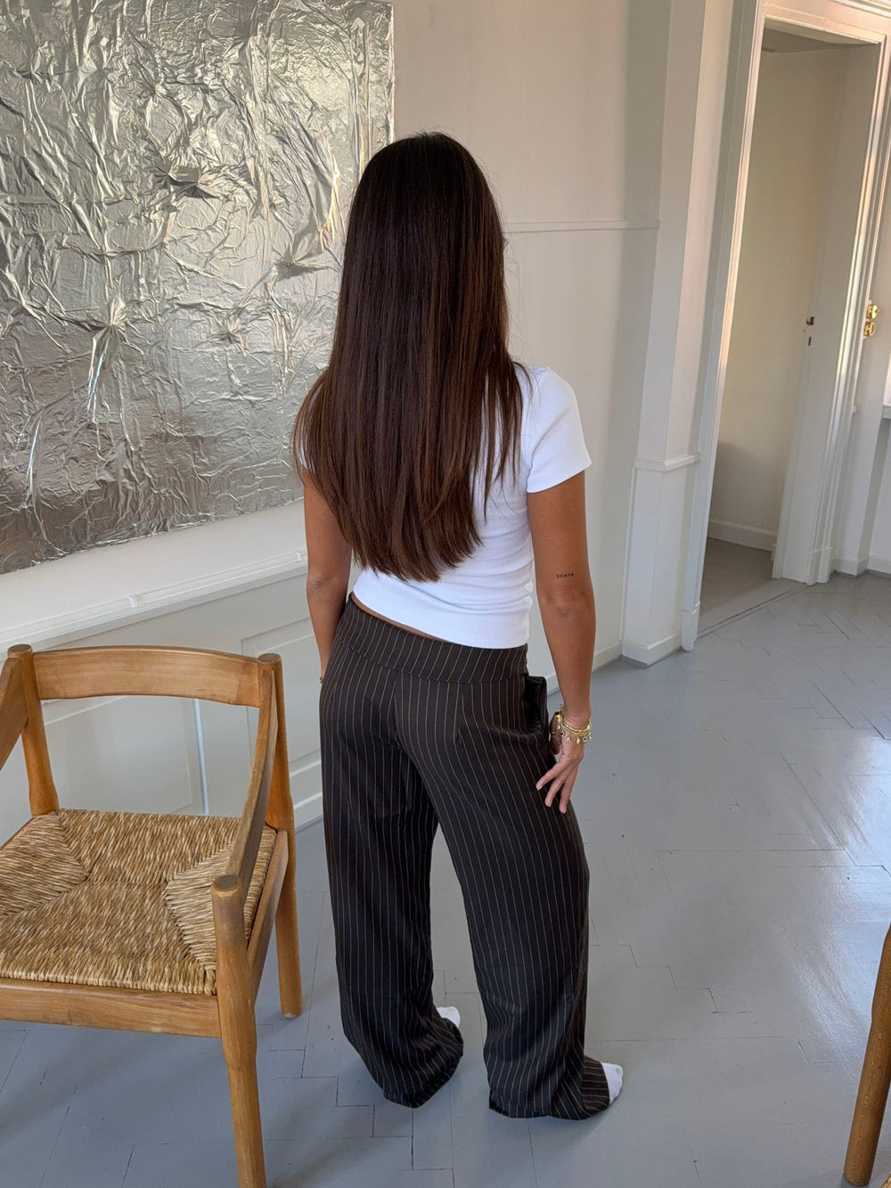 Avelina pants with tie belt - Brown