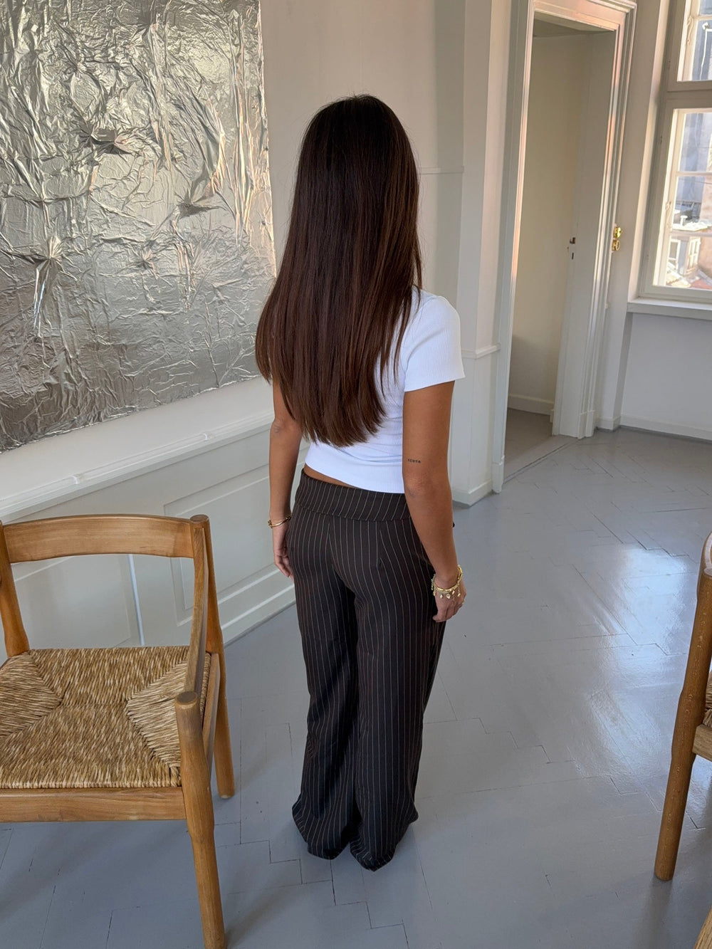 Avelina pants with tie belt - Brown