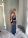Izabelle trousers with belt – Blue