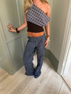 Izabelle trousers with belt – Blue