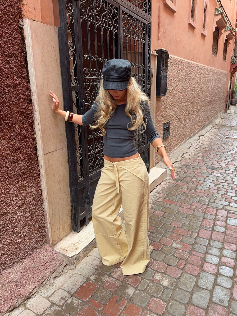 Fillippa pants with details - Yellow