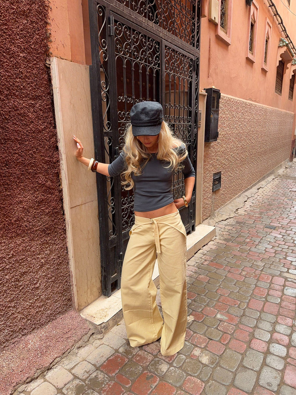 Fillina pants with details - Yellow