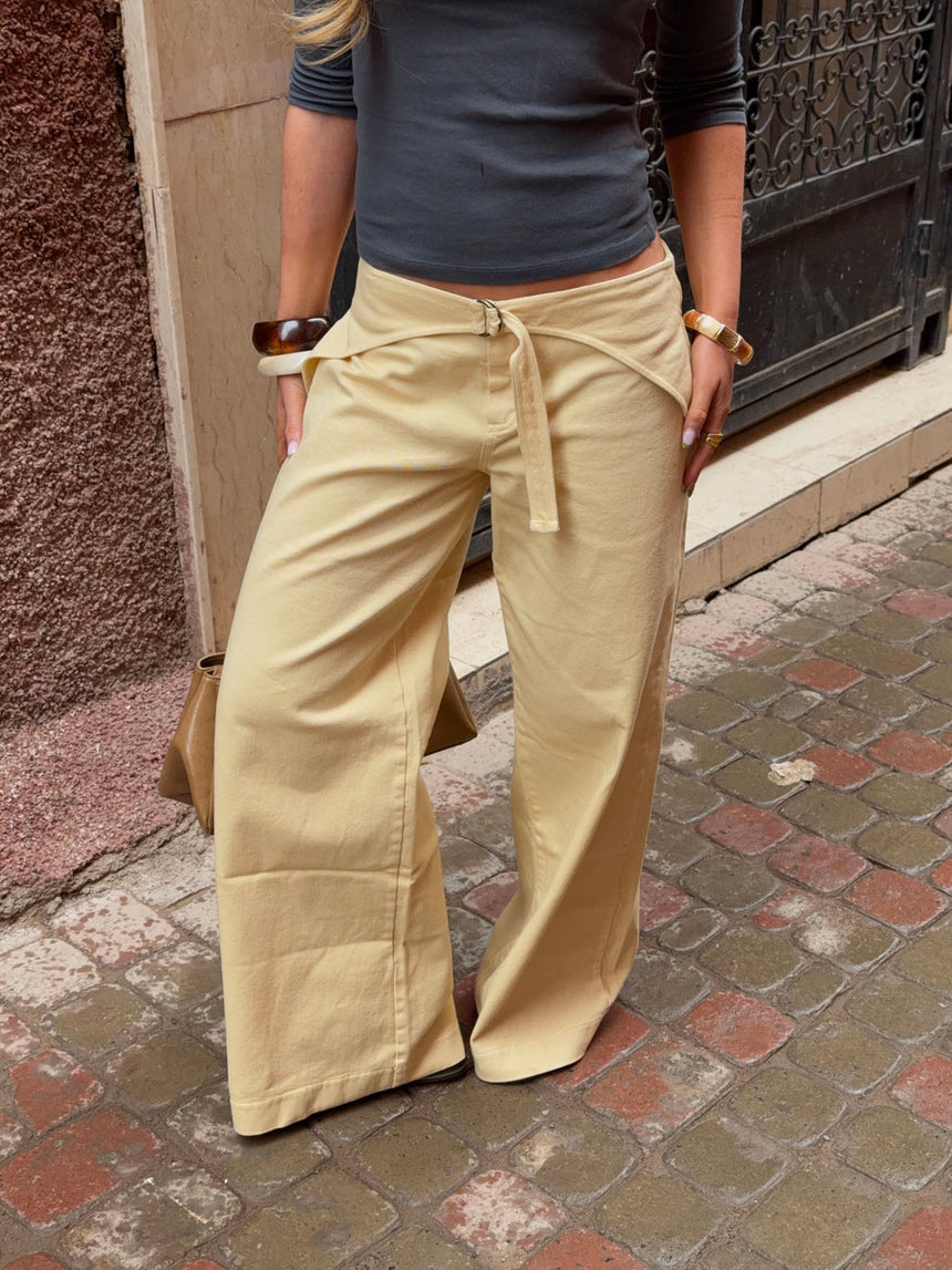 Fillina pants with details - Yellow