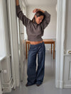 Karol trousers with belt – Dark blue