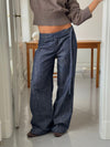 Karol trousers with belt – Dark blue