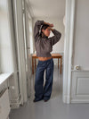 Karol trousers with belt – Dark blue
