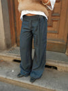 Ronya trousers with belt - Dark blue