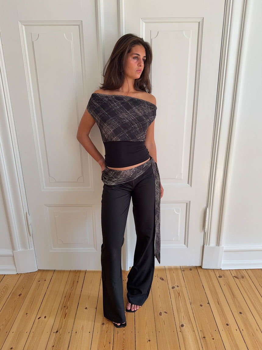 Lifina tie-waist trousers – Black