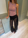 Estrella lace trousers with tie detail - Black