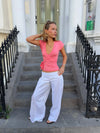 Malin Tomkins pants with lace - White