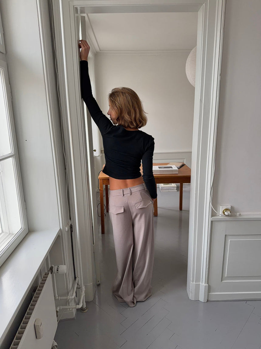 Trina suit pants with buckle detail - Beige