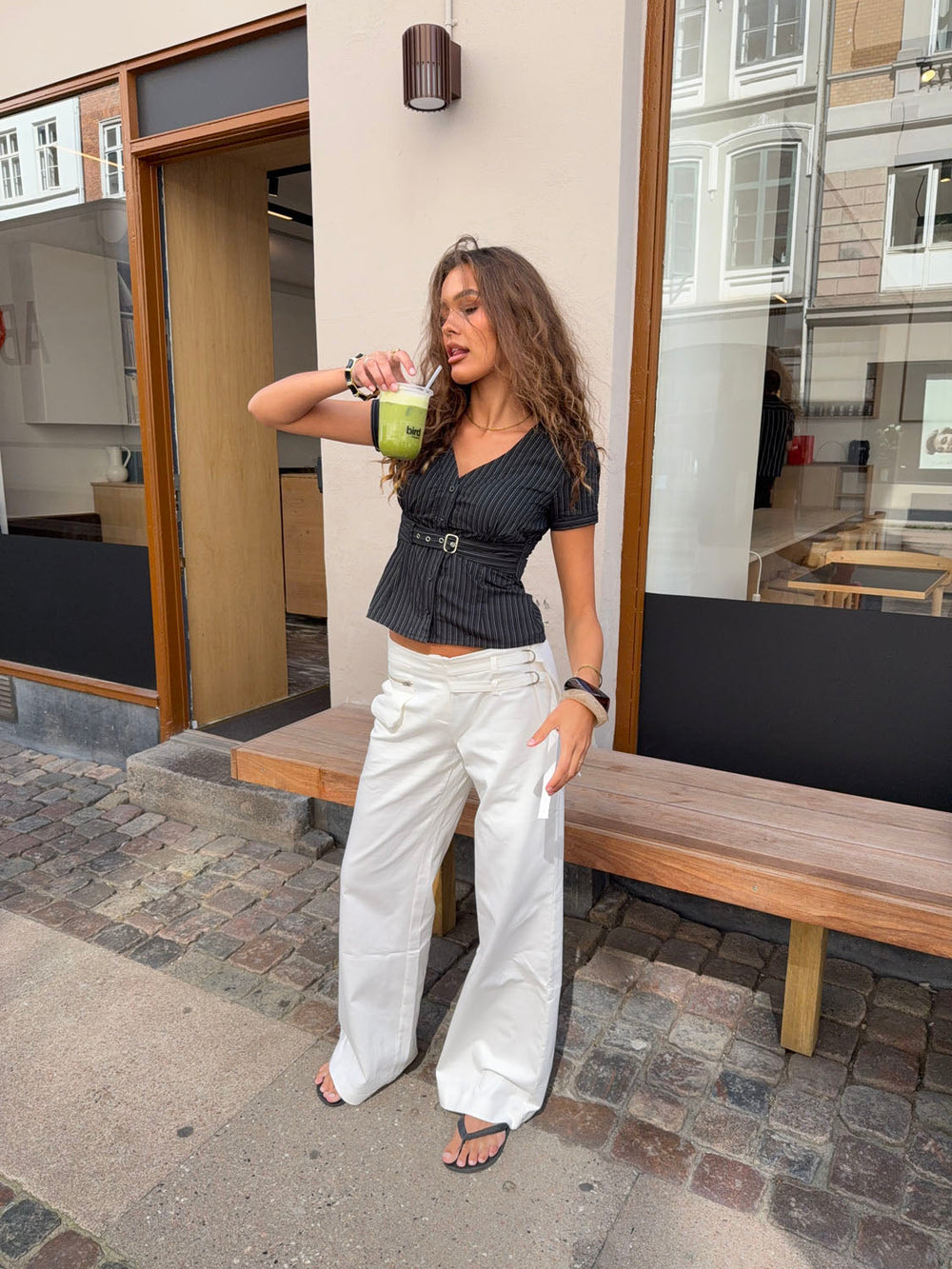 Sussa trousers with details – White