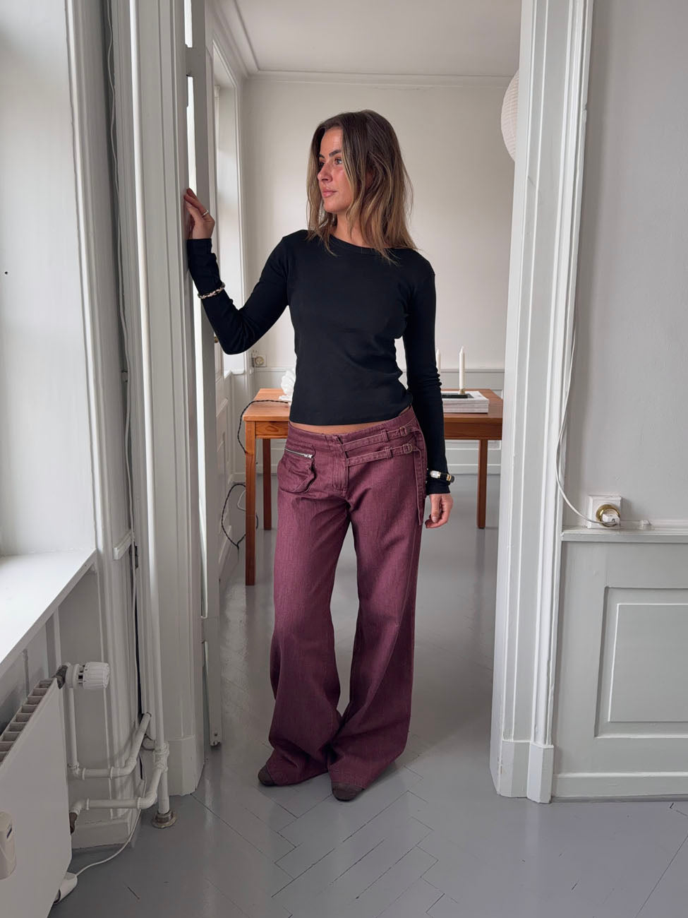 Sussa pants with details - Burgundy