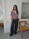 Astrid pants with details - Navy/red
