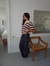 Astrid pants with details - Navy/red