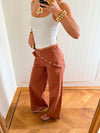 Scandivv trousers with details - Rust