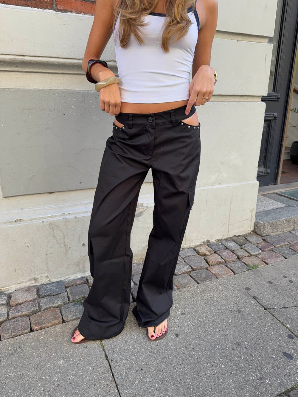 Brunina pants with details – Black